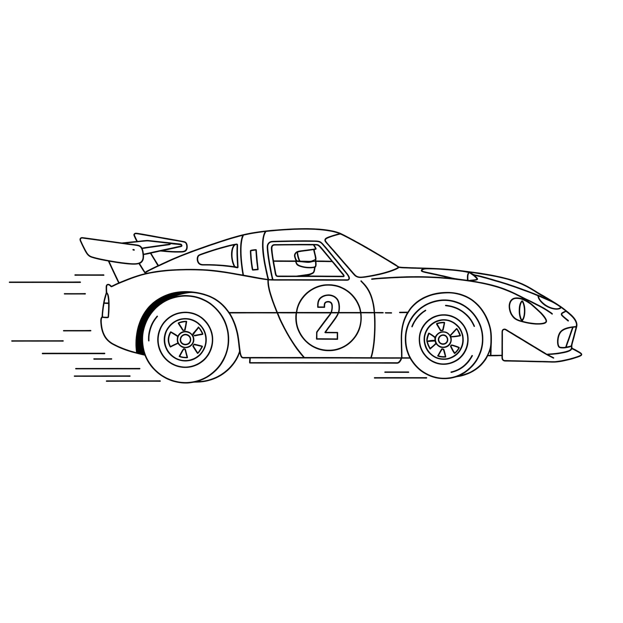 coloriage Une voiture de course rapide pour enfant gratuit