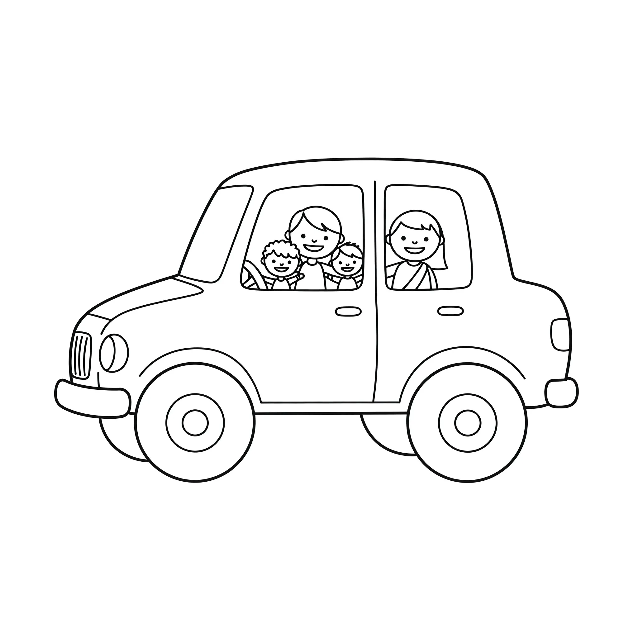 coloriage Une voiture de famille a colorier en ligne