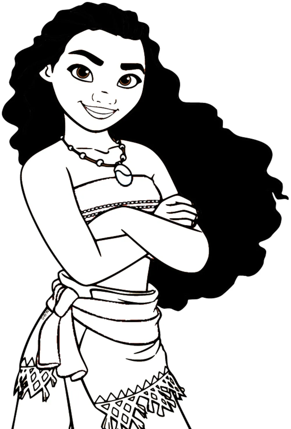 coloriage Vaiana a imprimer gratuit