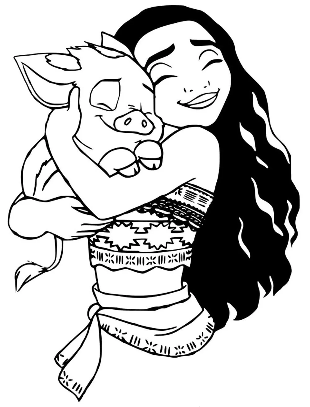 imprimer coloriage Vaiana pour enfant