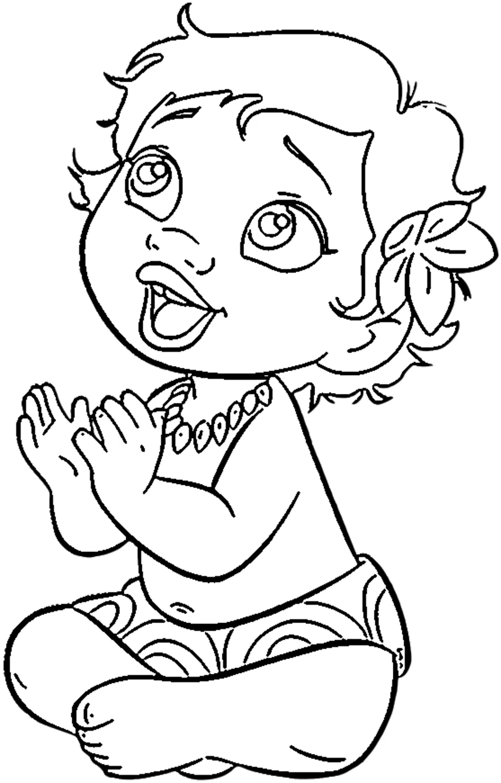 coloriage Vaiana pour enfants à imprimer