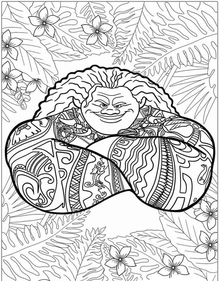 coloriage Vaiana à imprimer pour enfant de 9 ans 1