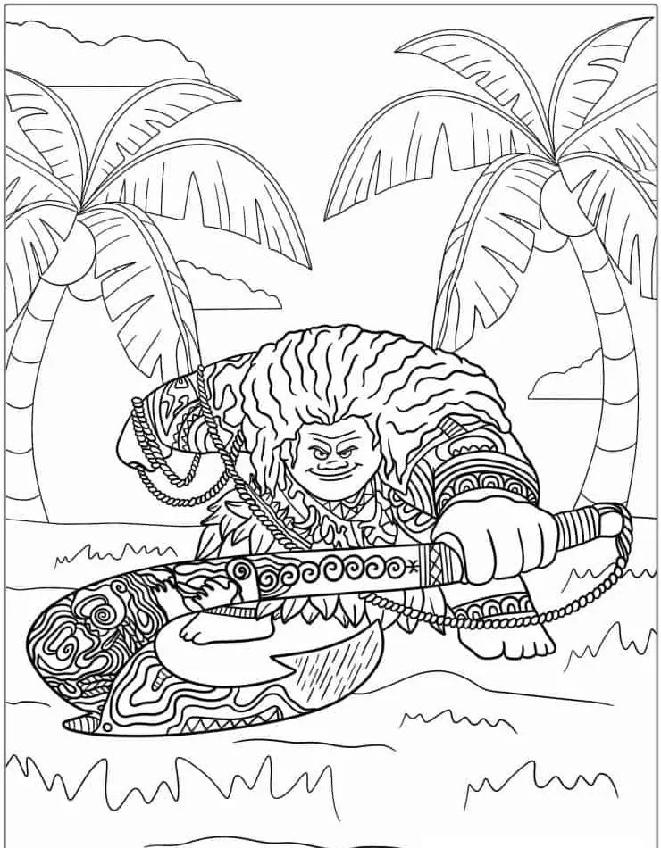 coloriage Vaiana a imprimer gratuit 2