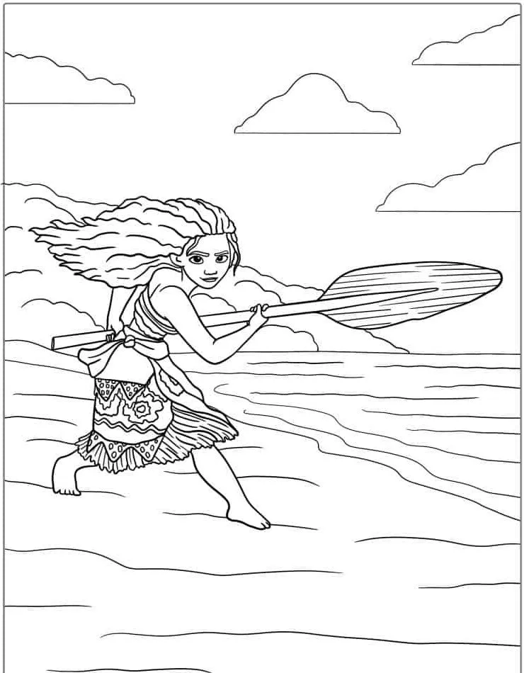 coloriage Vaiana pour enfant de 3 ans 1