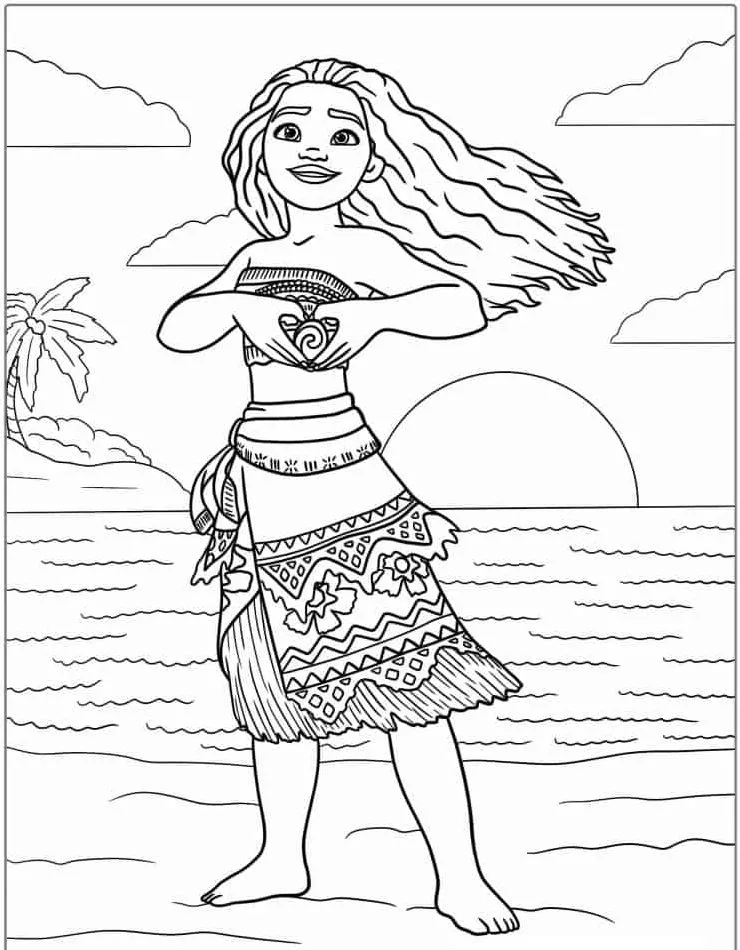 imprimer coloriage Vaiana pour enfant 1