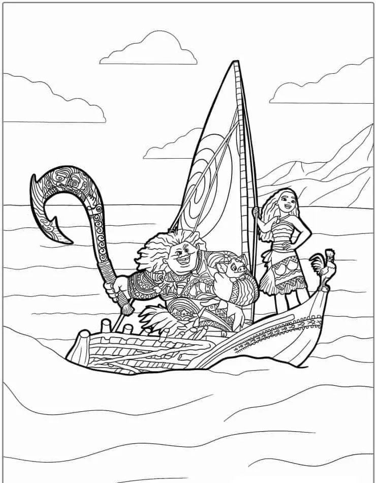 coloriage Vaiana a imprimer gratuit 1