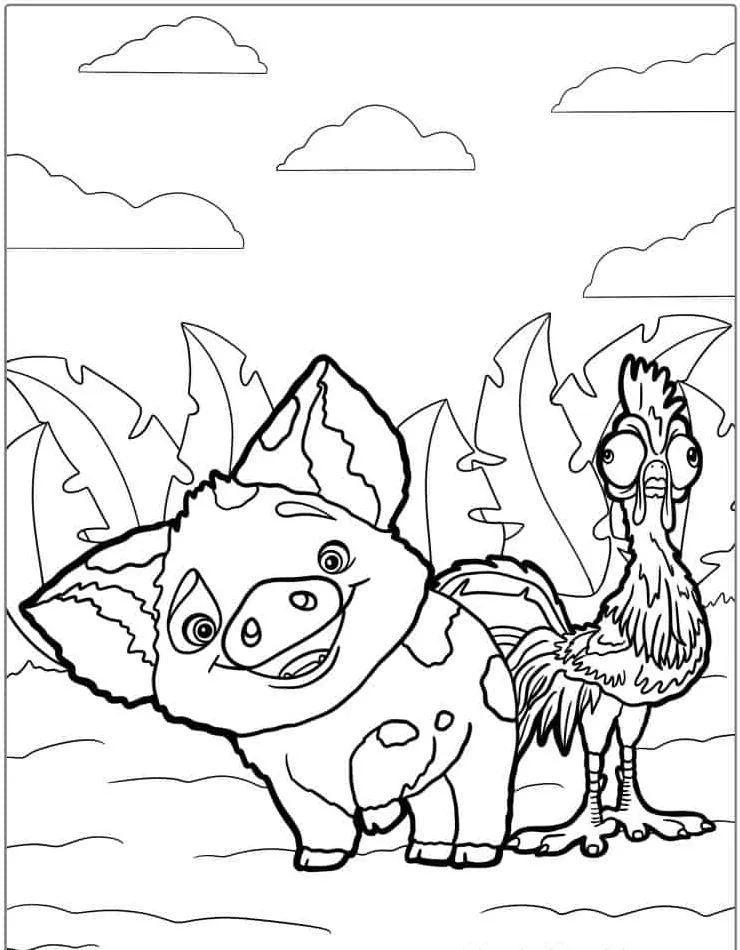 coloriage Vaiana à imprimer pour enfant de 2 ans 2