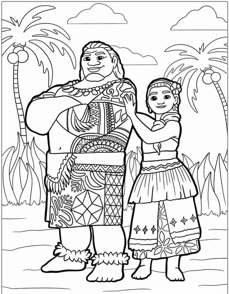 coloriage Vaiana à imprimer