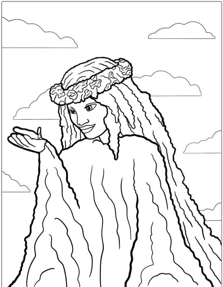 coloriage Vaiana educatif pour enfant