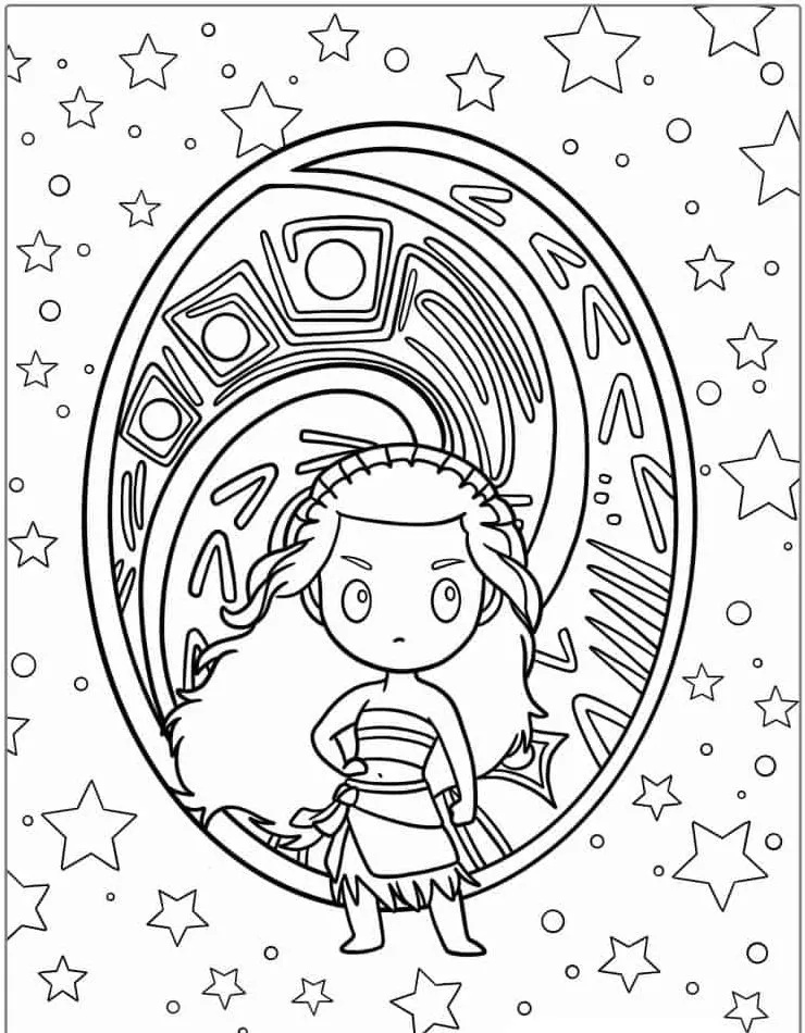 coloriage Vaiana pour enfant de 10 ans