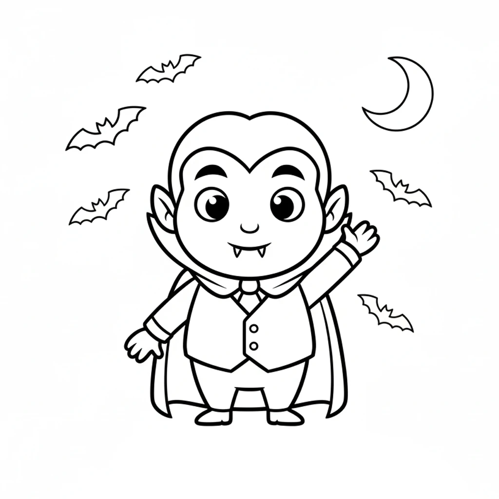 coloriage Vampire Halloween pour enfant de à imprimer