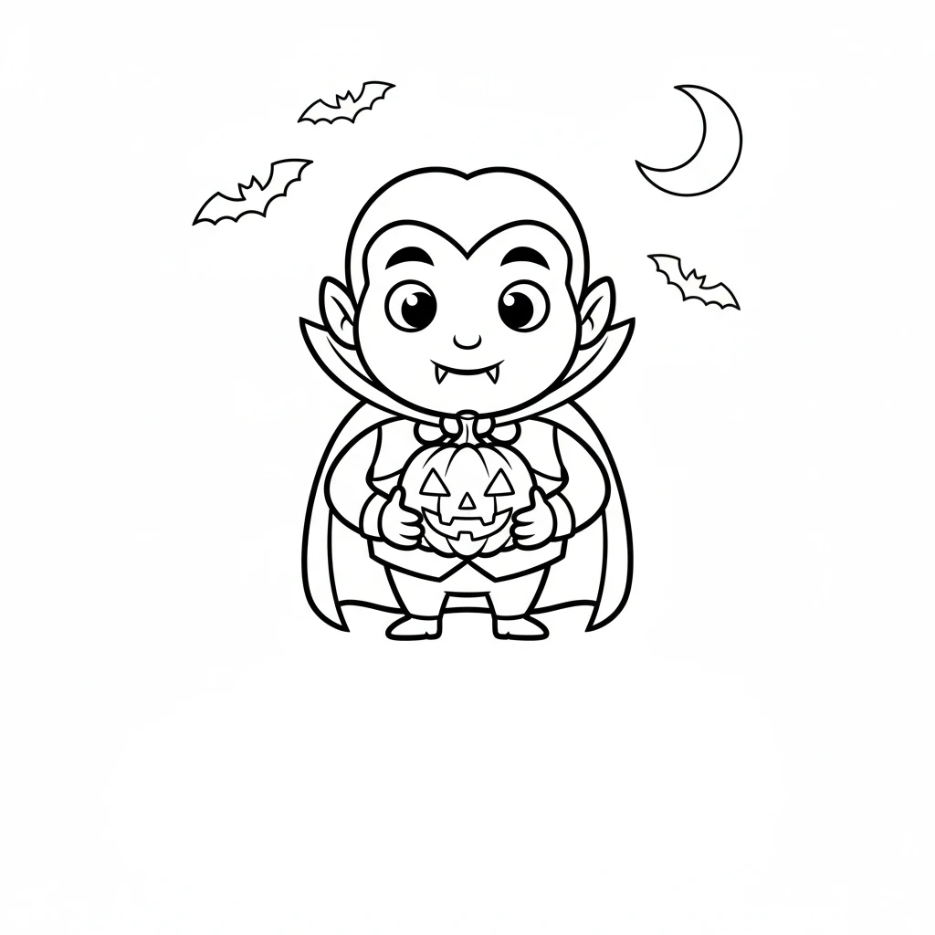 image de coloriage Vampire Halloween pour enfant