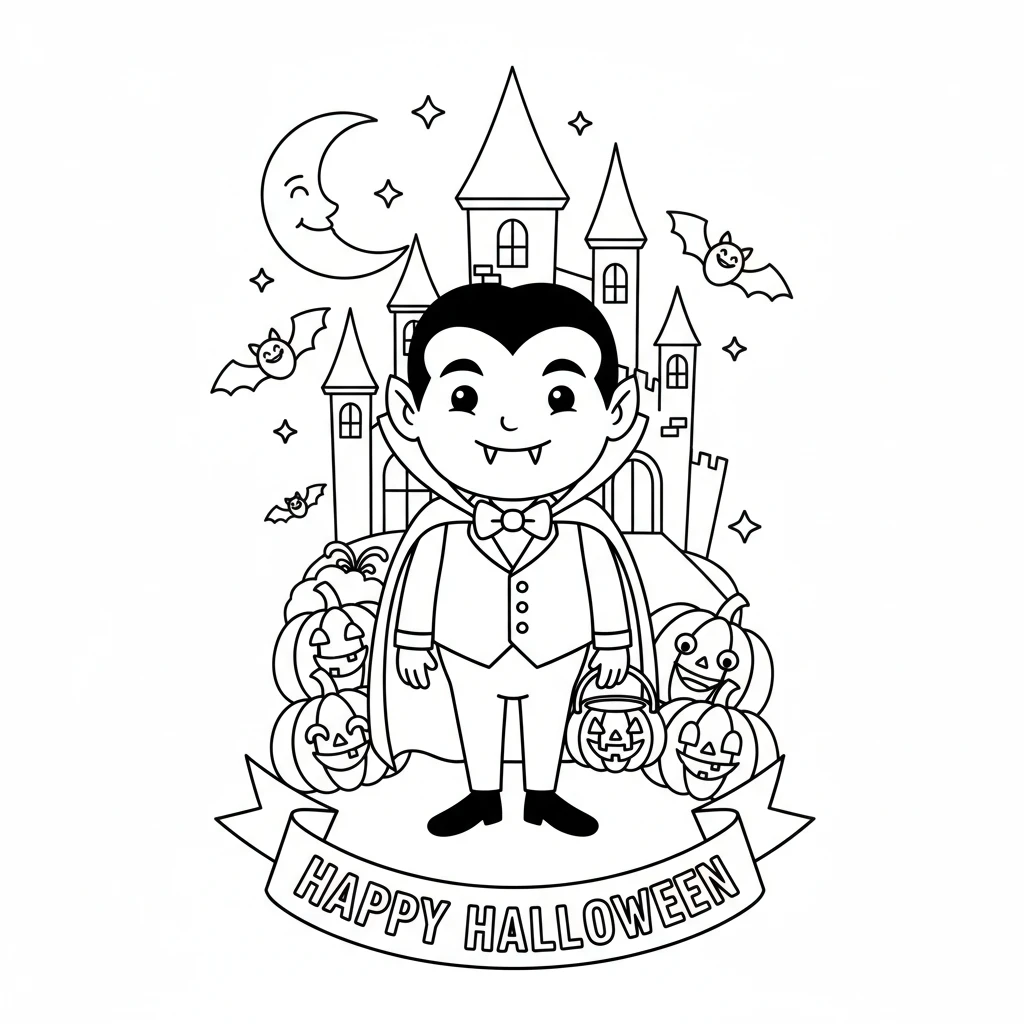 coloriage Vampire Halloween à imprimer