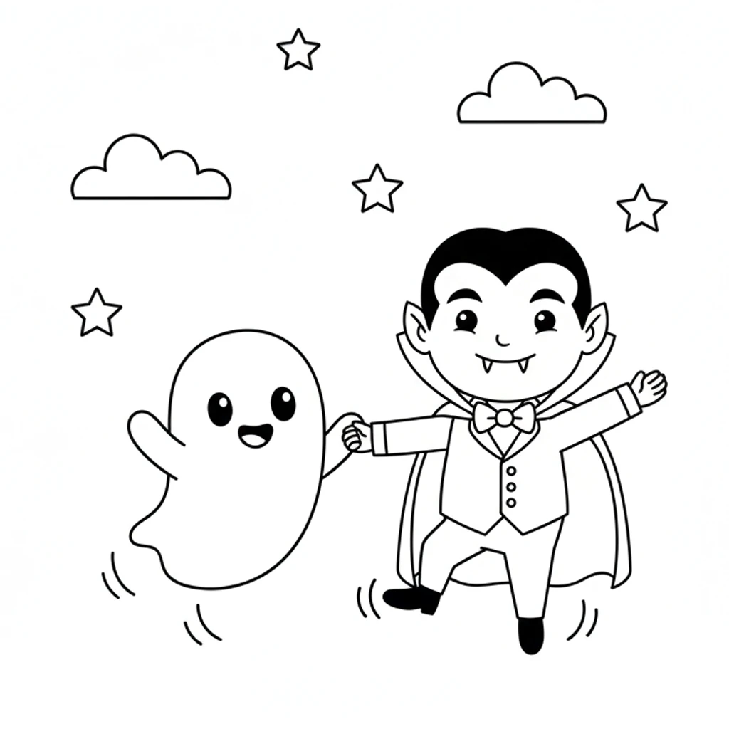 coloriage Vampire Halloween a colorier en ligne gratuitement