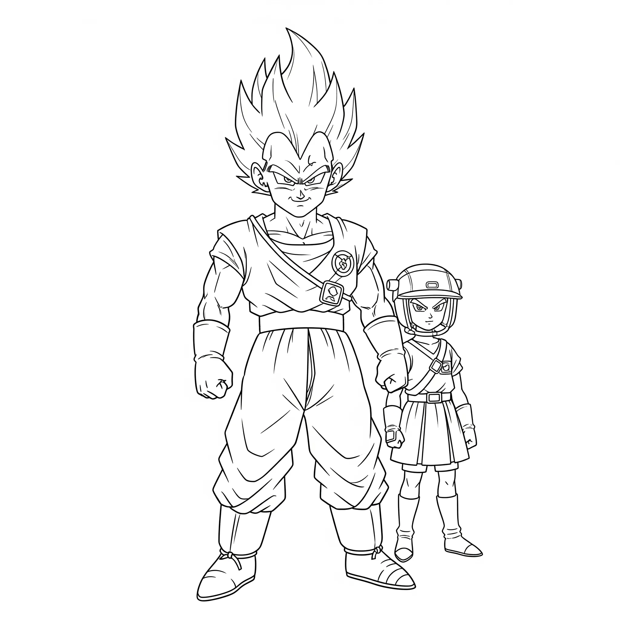 coloriage Vegeta avec son Scouter gratuit en ligne