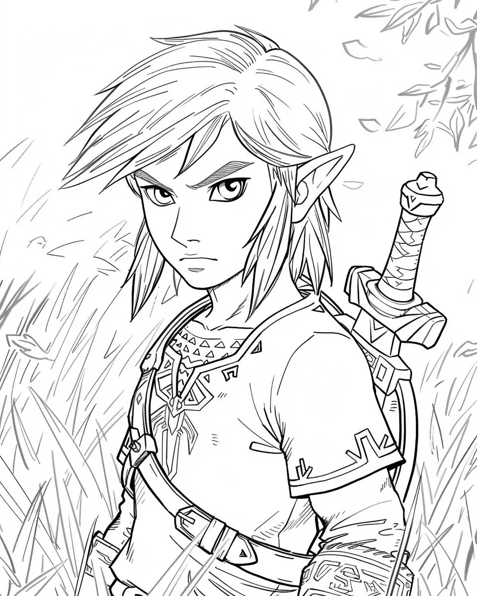 coloriage Zelda à imprimer kawaii 1