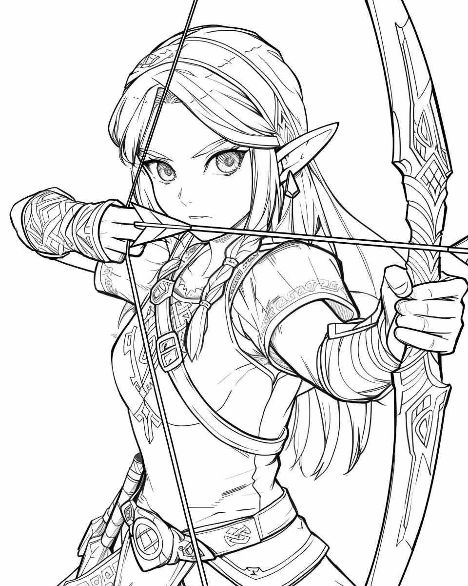 coloriage Zelda pour enfant de à imprimer