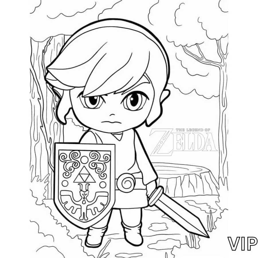 coloriage Zelda a imprimer gratuit