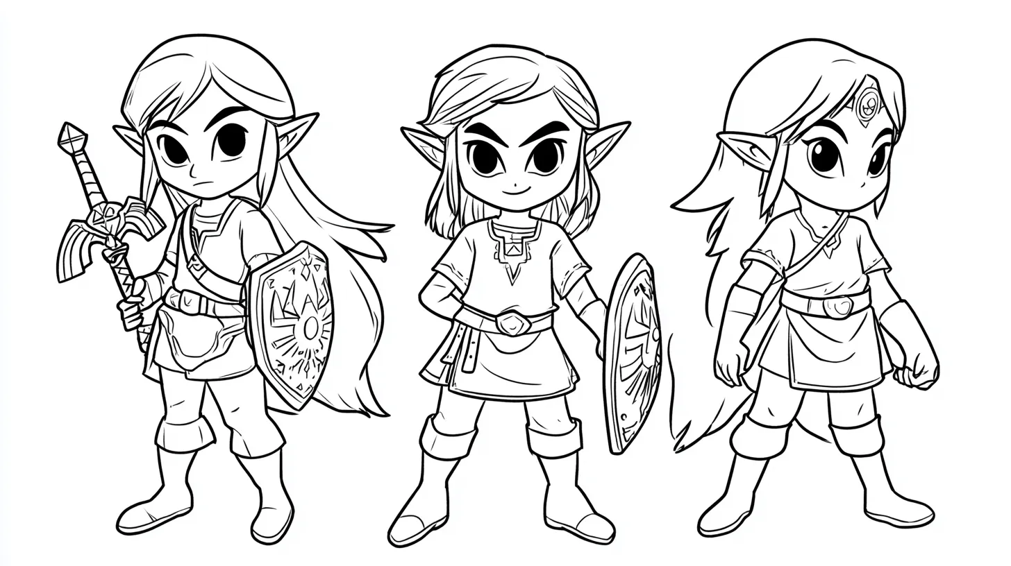 coloriage Zelda à imprimer kawaii