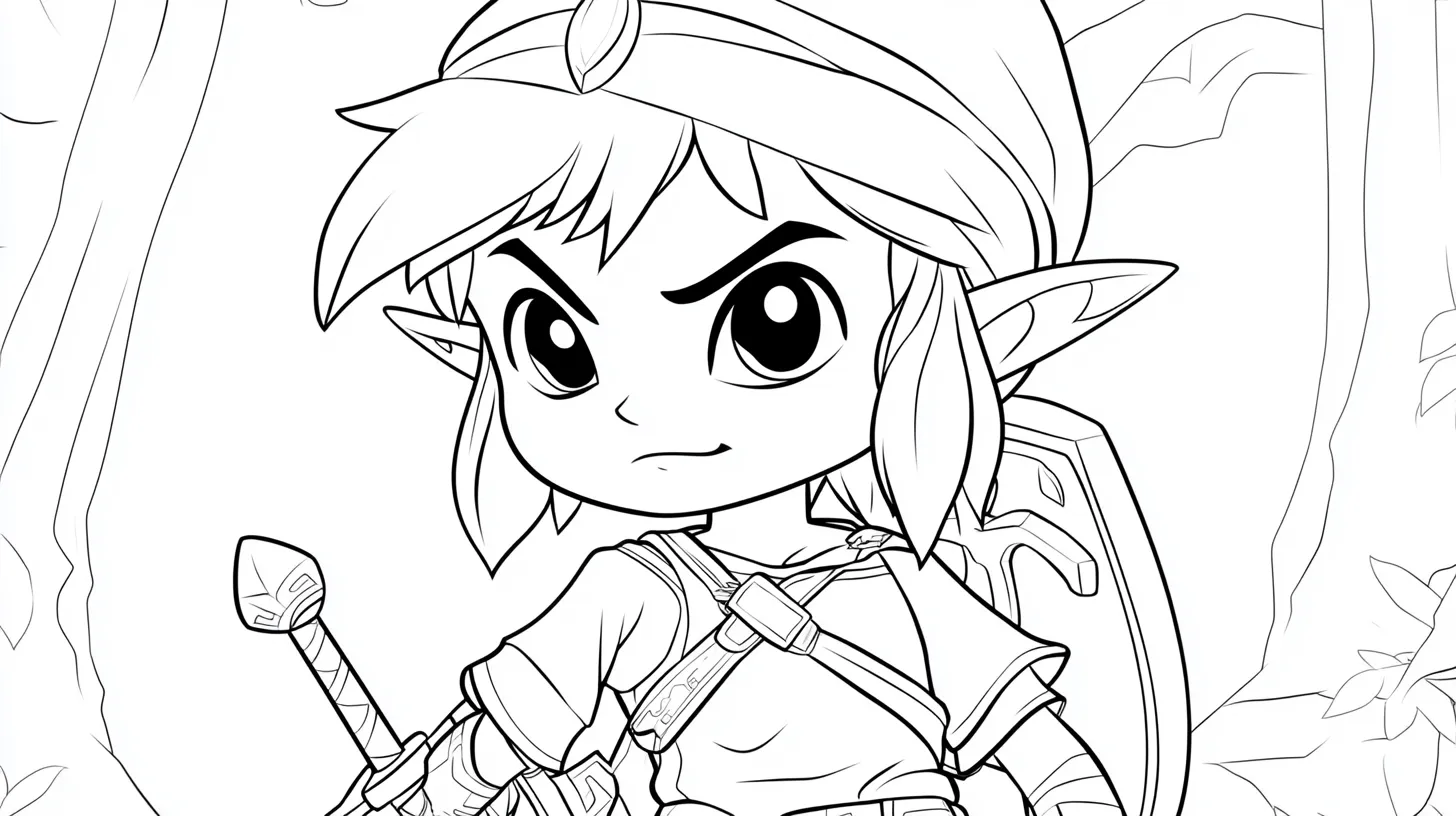 coloriage Zelda à imprimer pour enfant de 6 ans 2