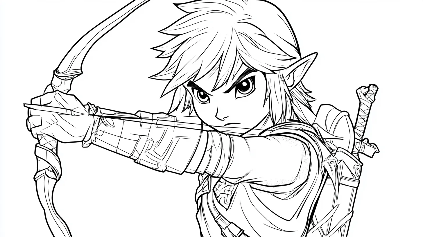 coloriage Zelda a imprimer pour enfant de 4 ans 2