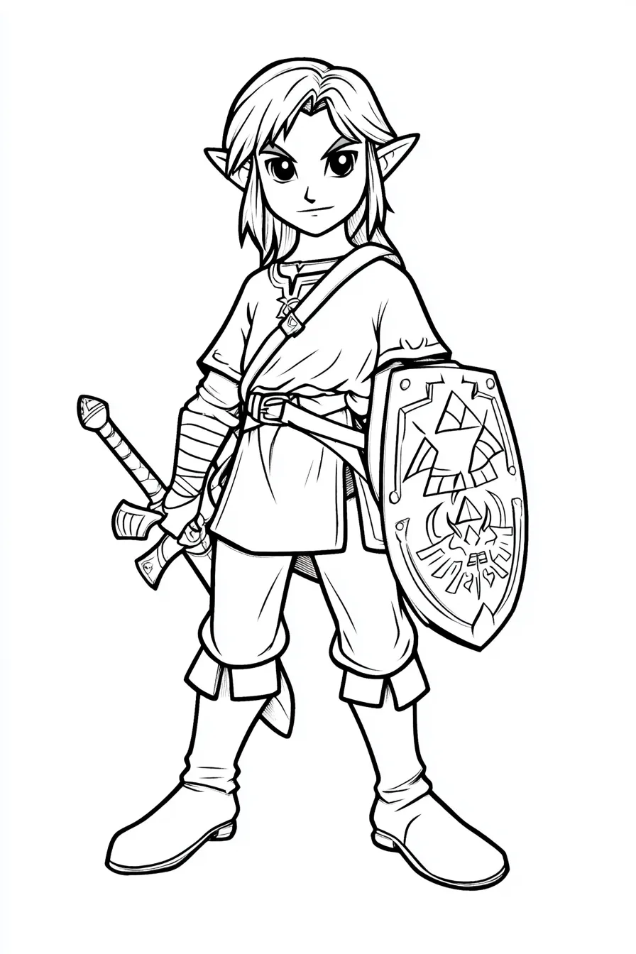 coloriage Zelda et decoupage