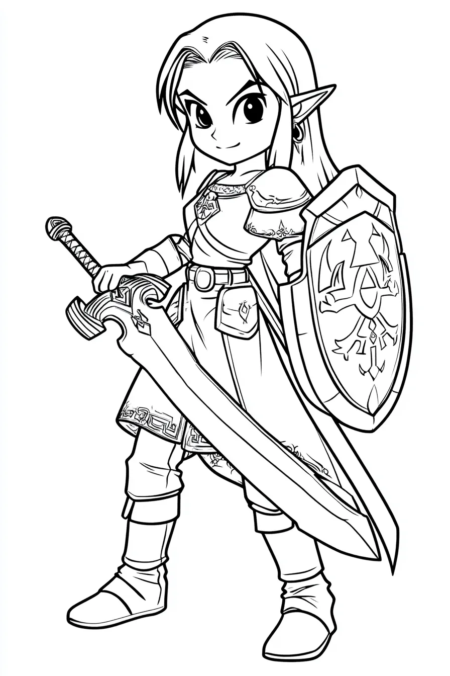 coloriage Zelda à imprimer pour enfant de 7 ans 2