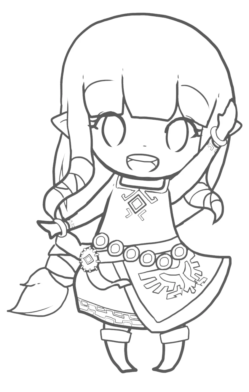 image de coloriage Zelda pour enfant