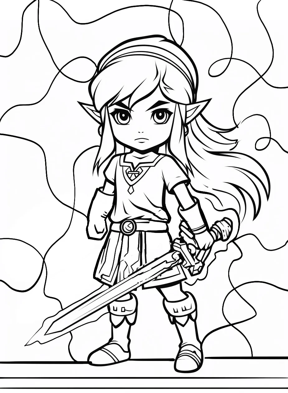 coloriage Zelda educatif pour enfant 3