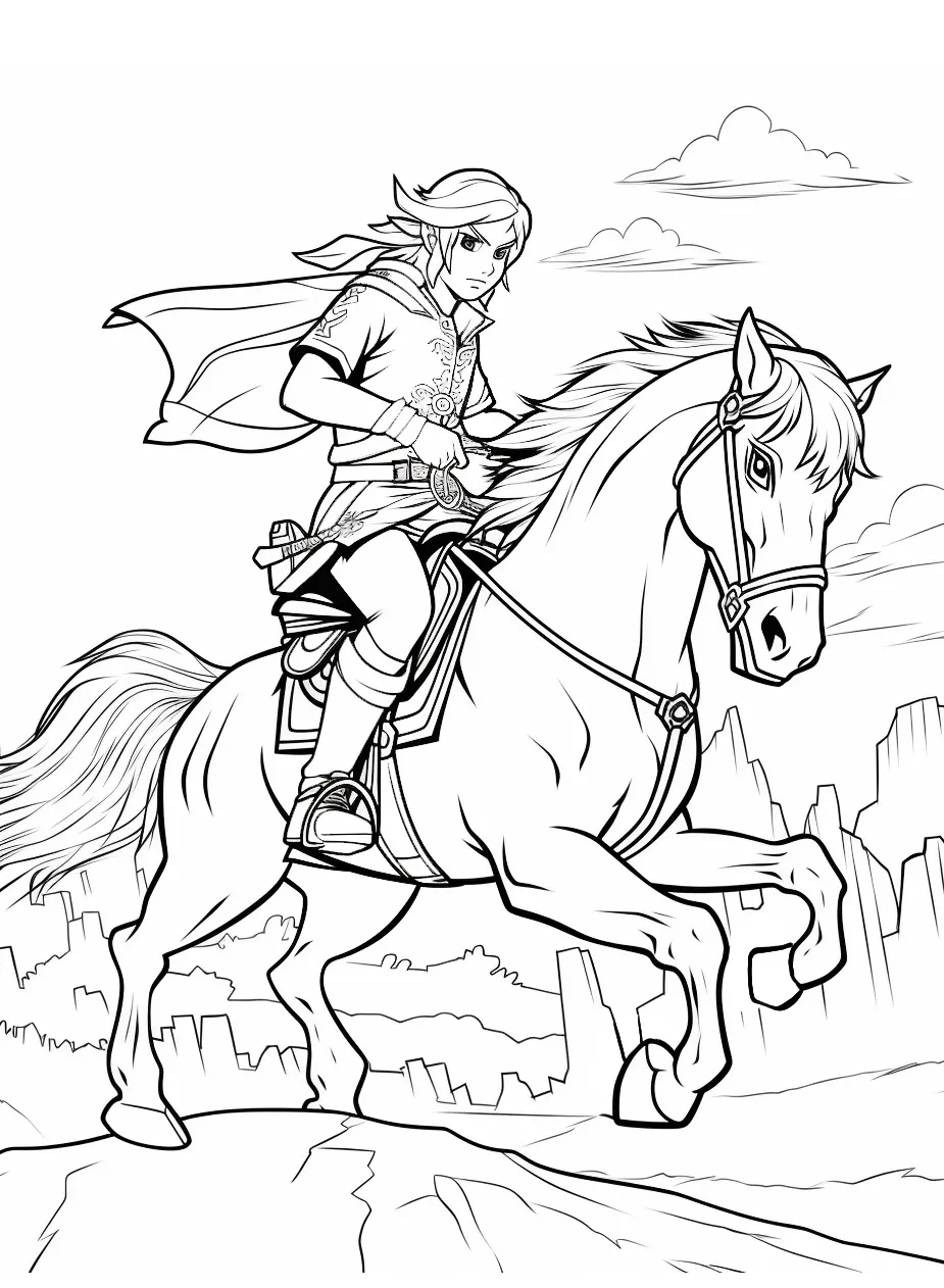 coloriage Zelda à imprimer pour enfants 1