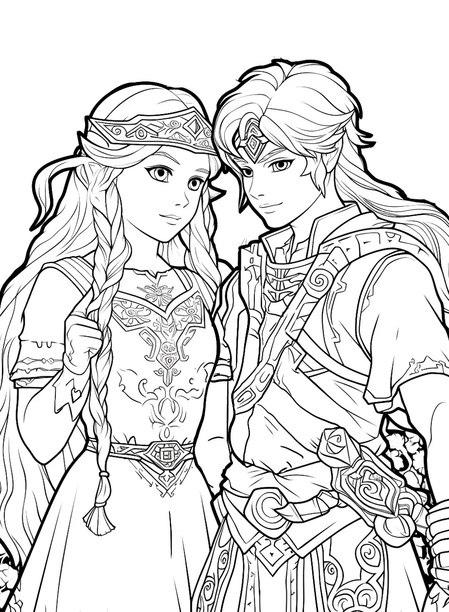 coloriage Zelda à imprimer pour enfant de 9 ans