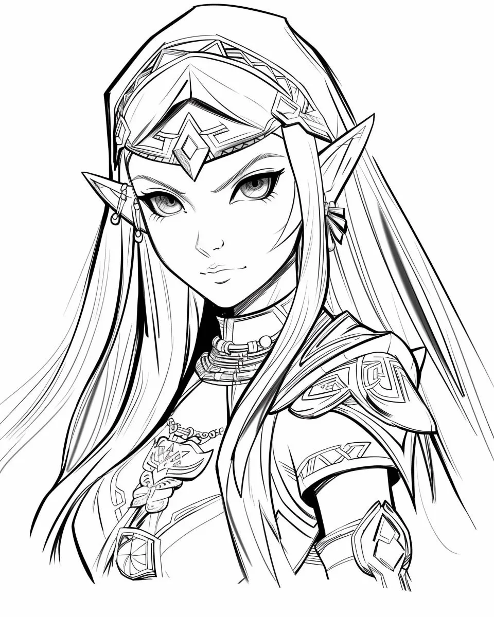 coloriage Zelda de pour enfants 1