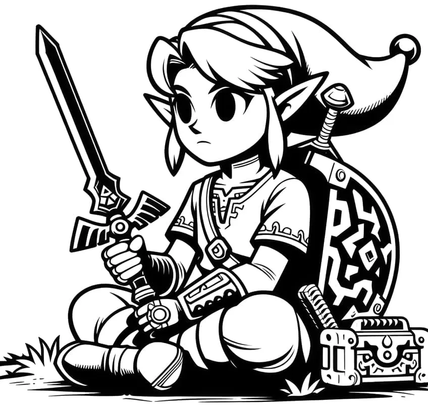 coloriage Zelda à imprimer a4