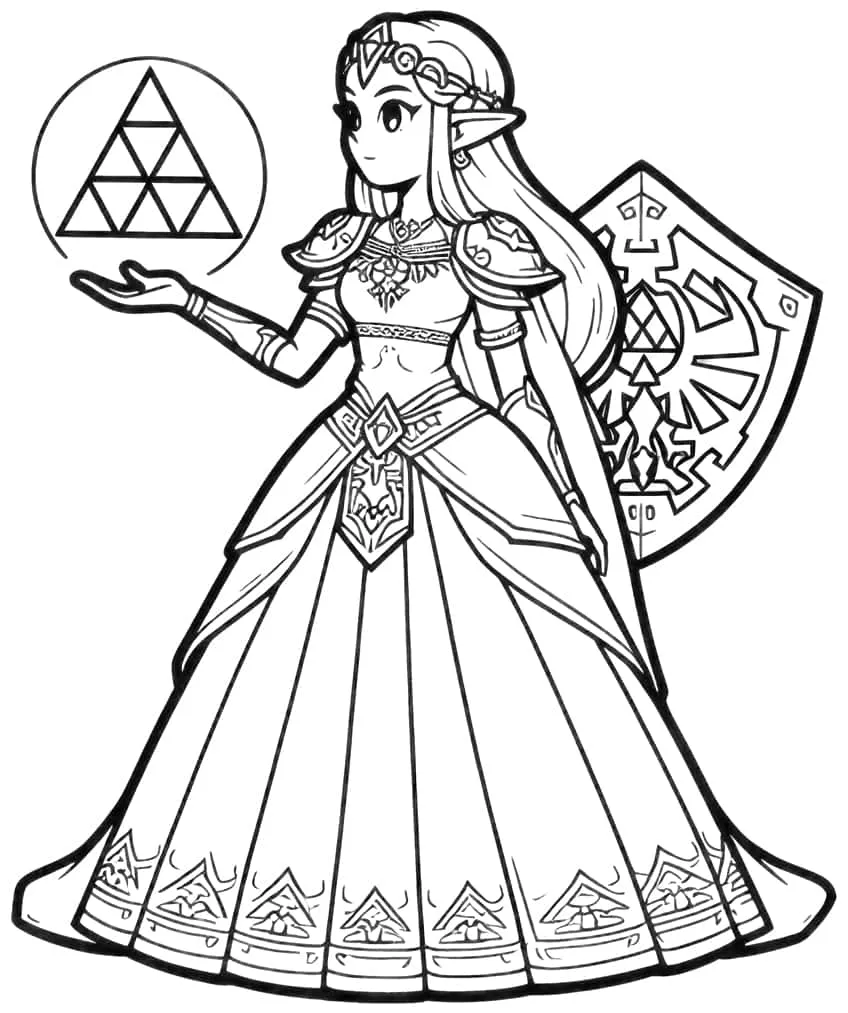 coloriage Zelda à imprimer pour enfant de 8 ans