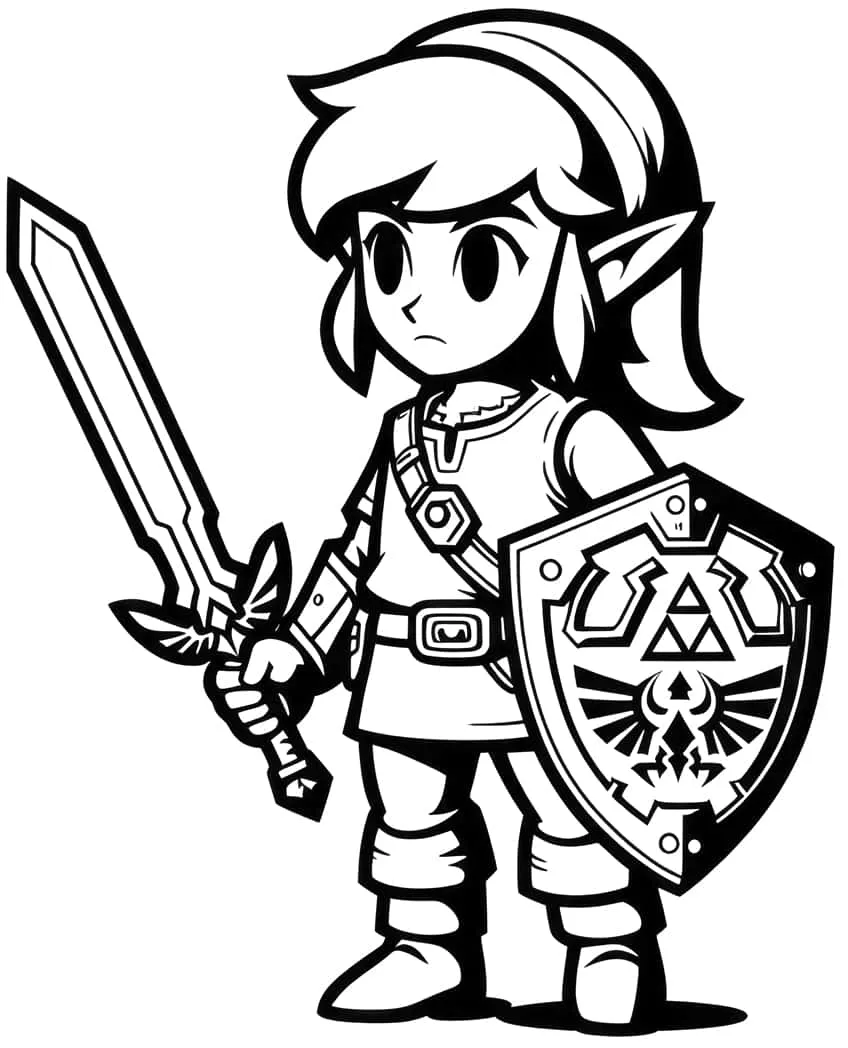 image pour coloriage Zelda enfant