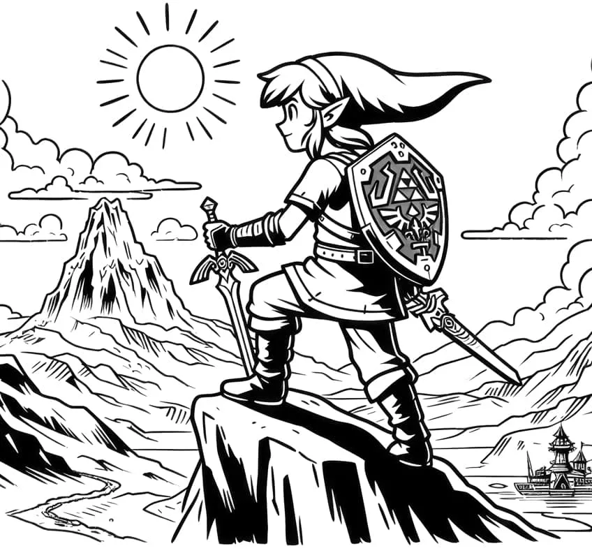 coloriage Zelda a imprimer pour enfant de 4 ans 1