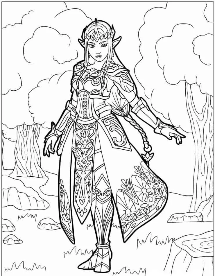 coloriage Zelda a imprimer