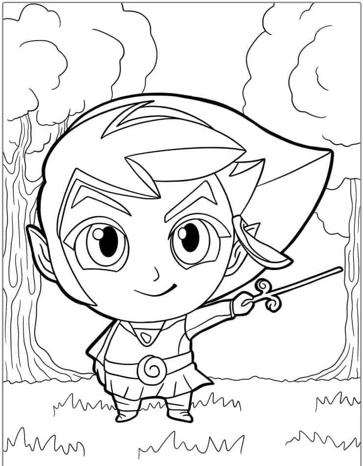 coloriage Zelda à imprimer pour enfant de 7 ans 1