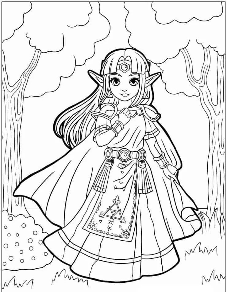 coloriage Zelda educatif pour enfant 1