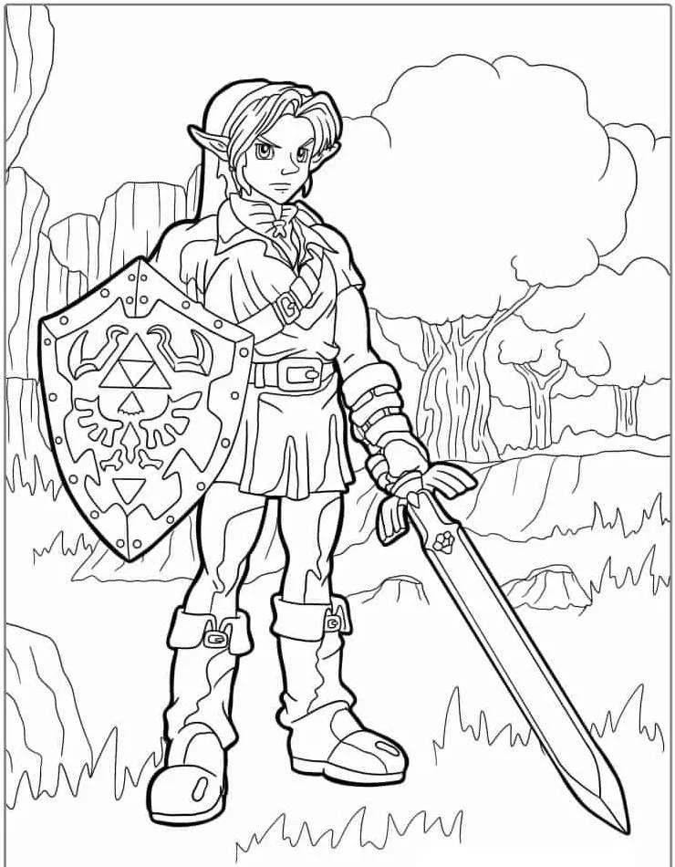 coloriage Zelda pour enfant de 3 ans