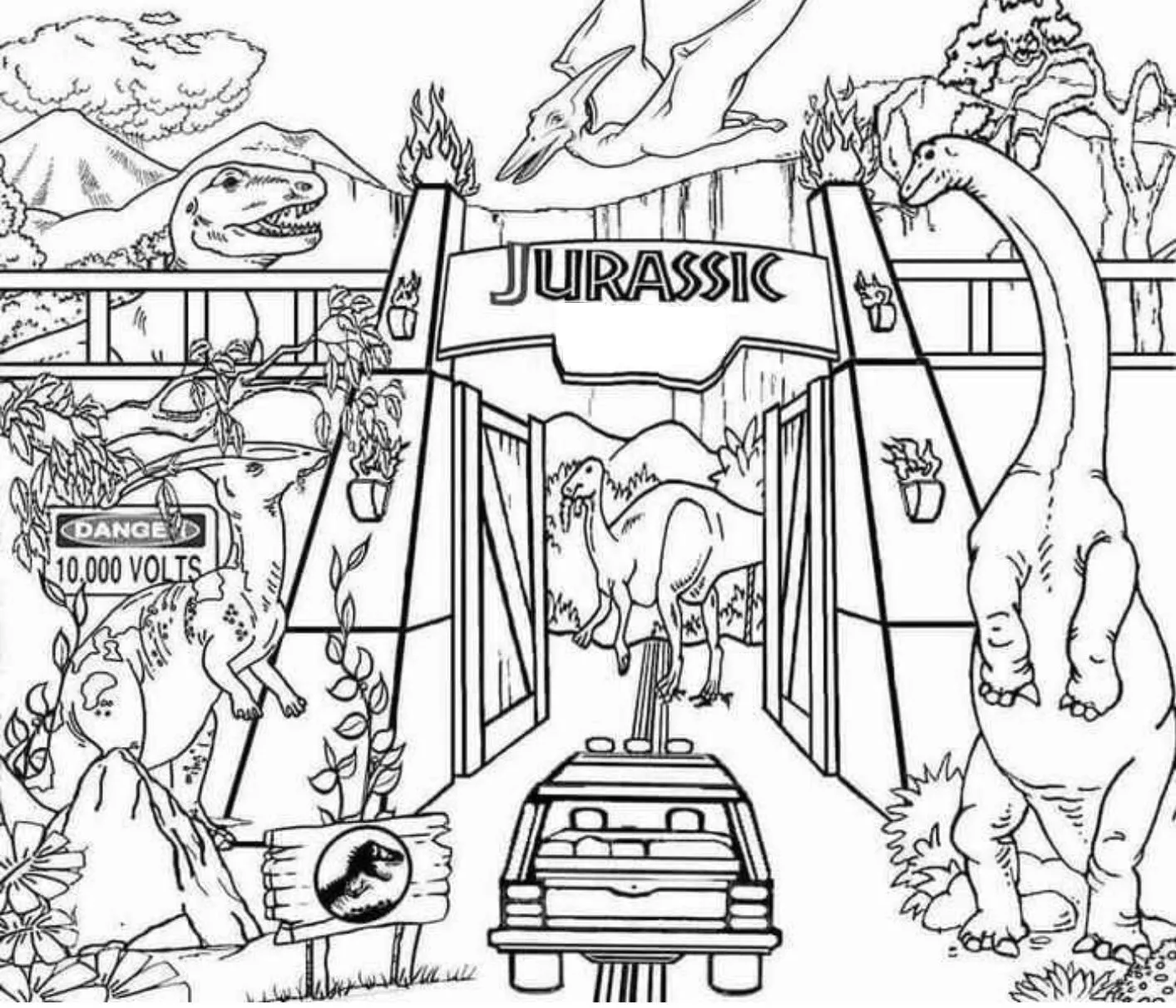 coloriage jurassic world pour bebe a imprimer