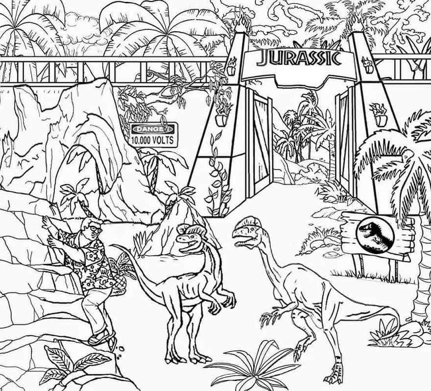 image de coloriage jurassic world pour enfant 1