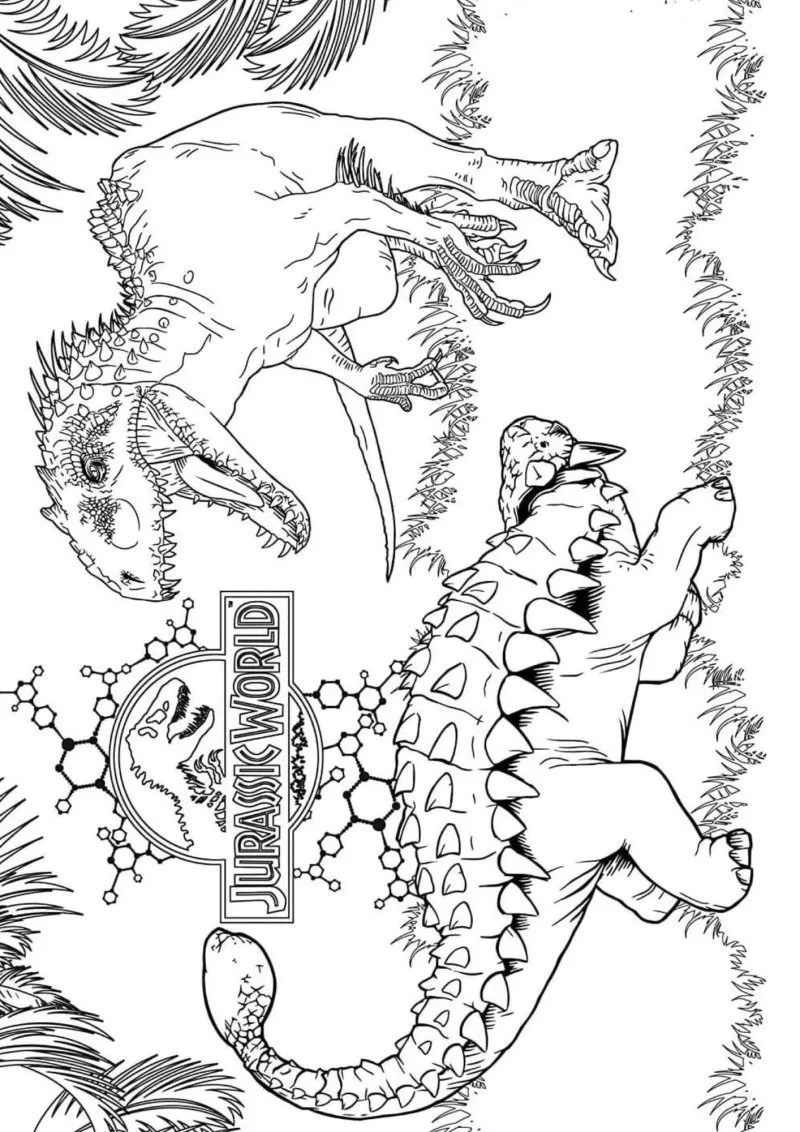 coloriage jurassic world à imprimer gratuitement pdf 2