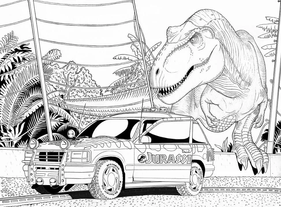 coloriage jurassic world à imprimer gratuitement pdf 1