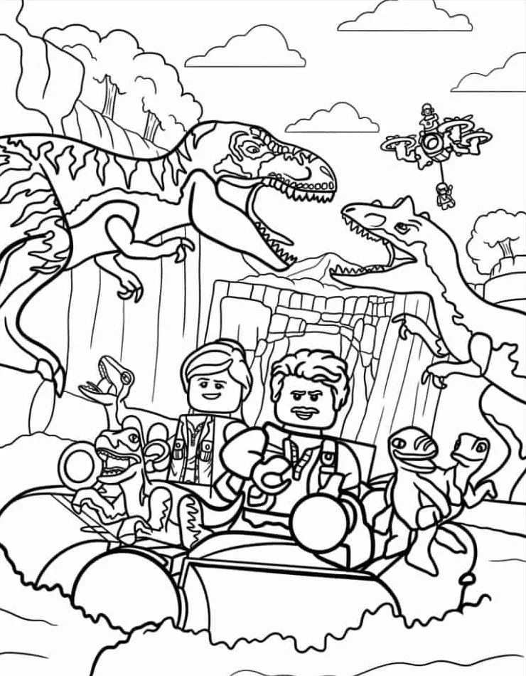 coloriage jurassic world pour enfants a imprimer