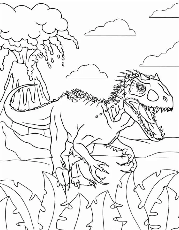 coloriage jurassic world pour enfant de 4 ans 1