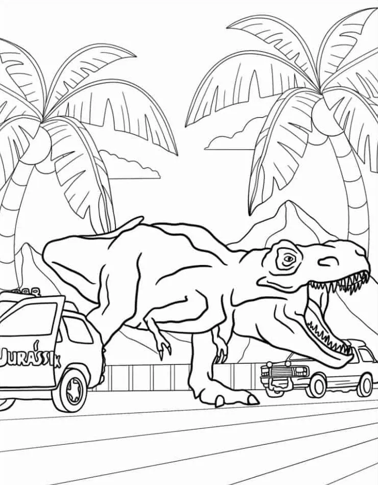 coloriage jurassic world a imprimer