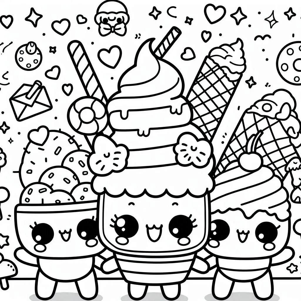 56 P ginas Para Colorear De Helados Kawaii Delicias Lindas