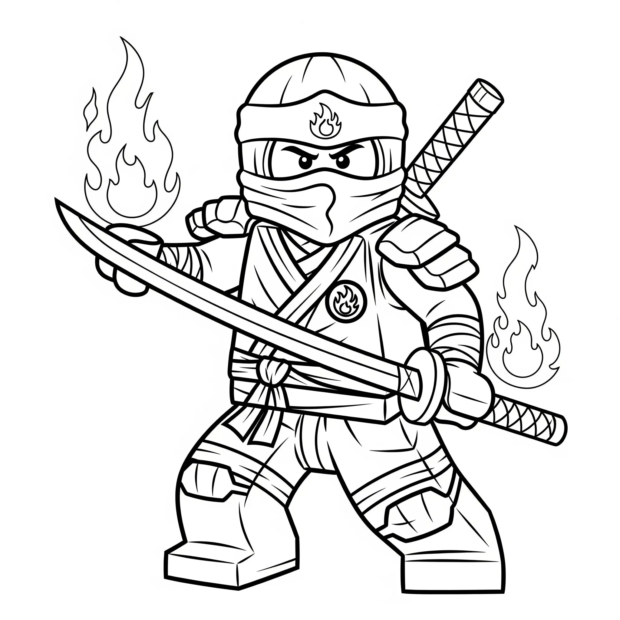 imprimer coloriage Kai, le ninja du feu pour enfant