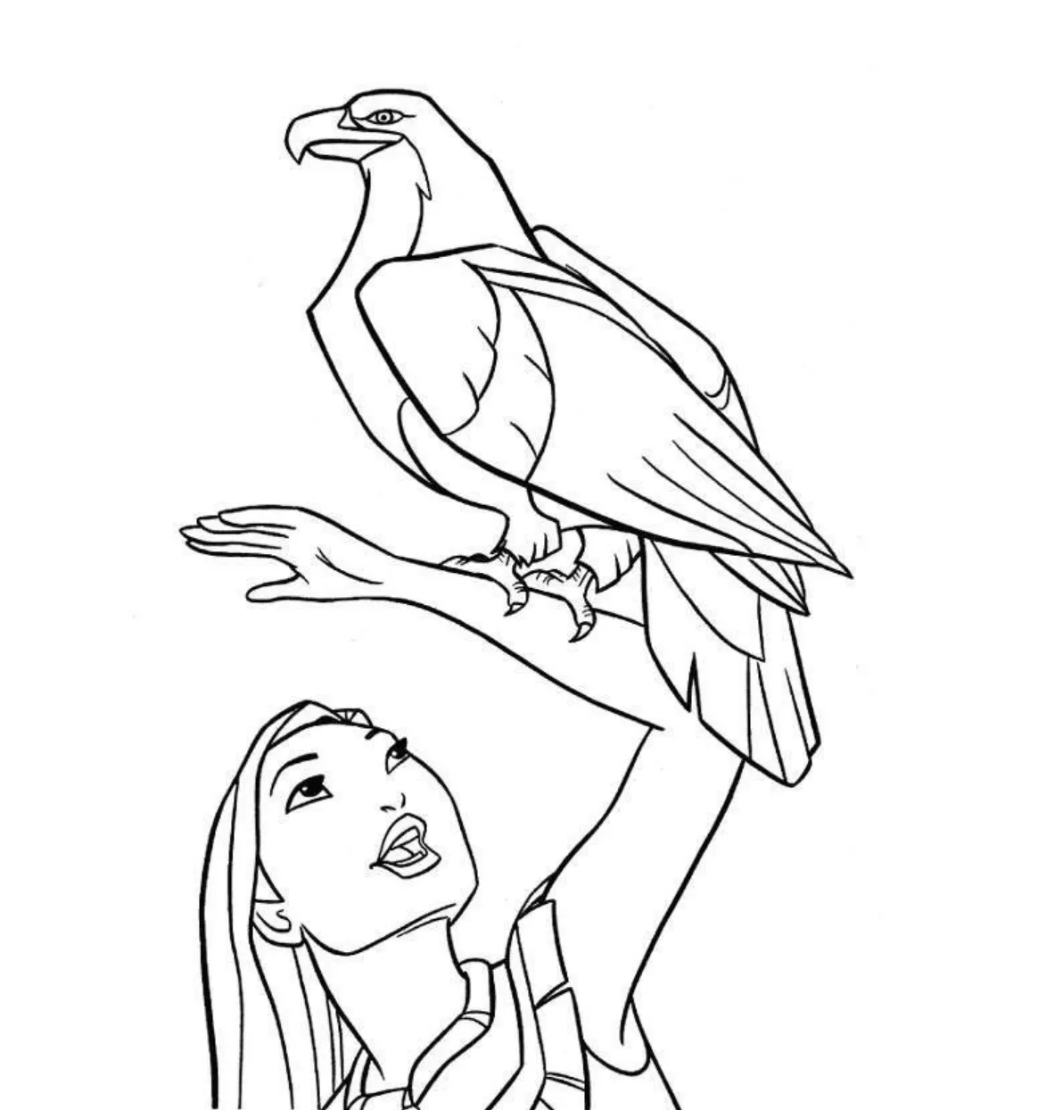 coloriage Pocahontas a imprimer gratuitement 1